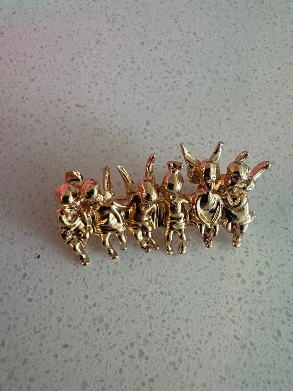 Gold Angel Line Brooch Pin - Women's Jewelry